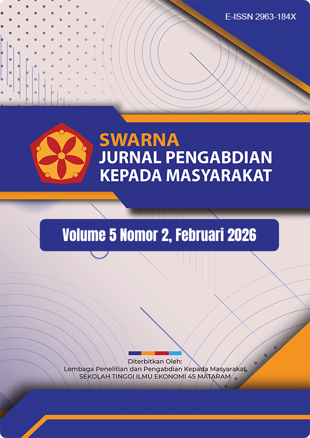 					View Vol. 5 No. 2 (2026): SWARNA : Jurnal Pengabdian Kepada Masyarakat, February, 2026
				