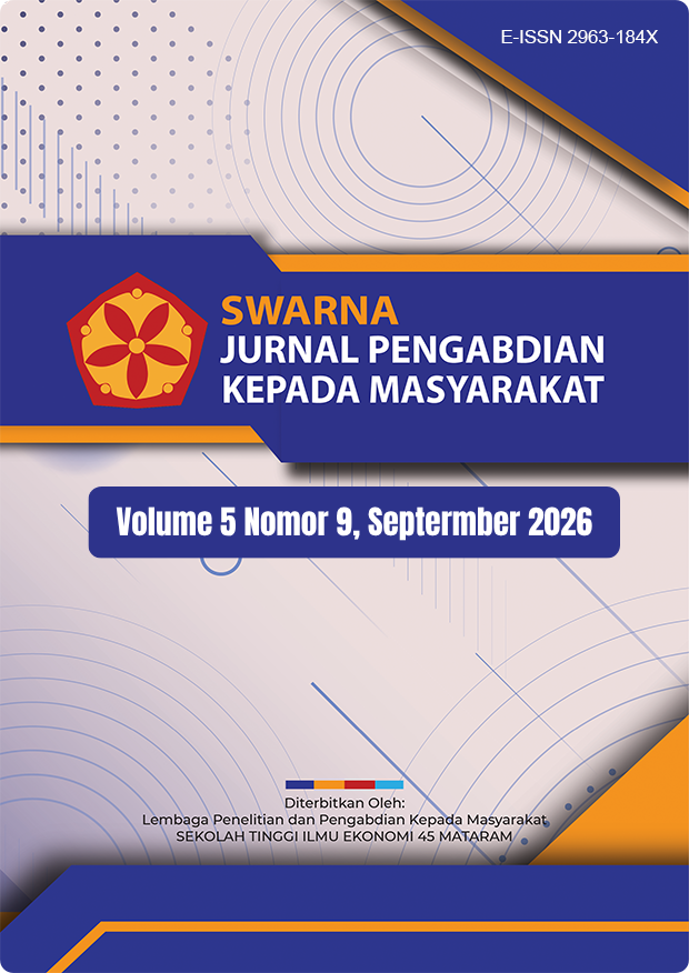 					View Vol. 5 No. 9 (2026): SWARNA : Jurnal Pengabdian Kepada Masyarakat, September, 2026
				